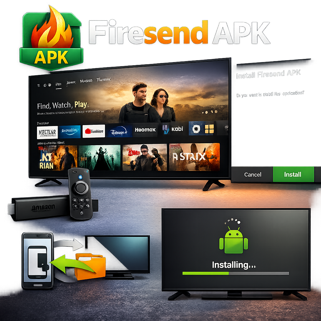 Firesend APK logo on Firestick device