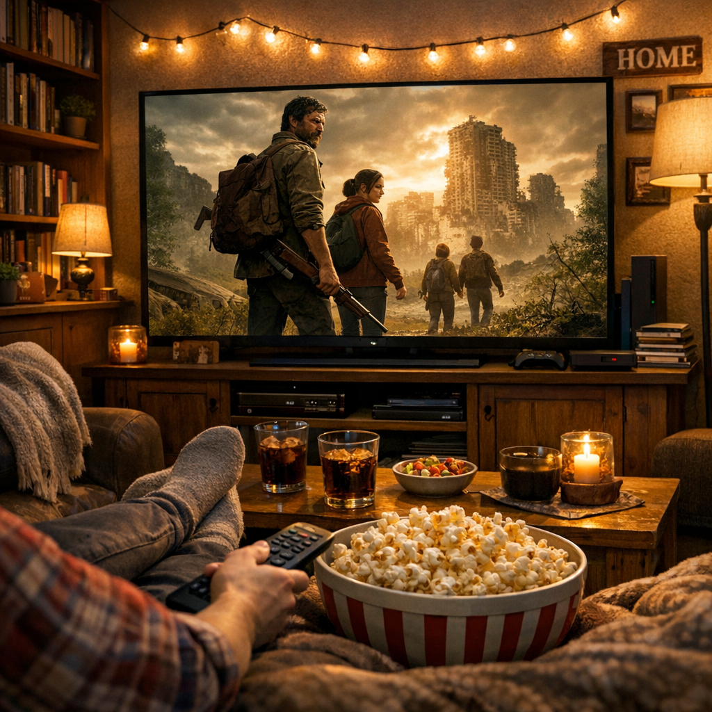 binge-worthy TV series viewing setup