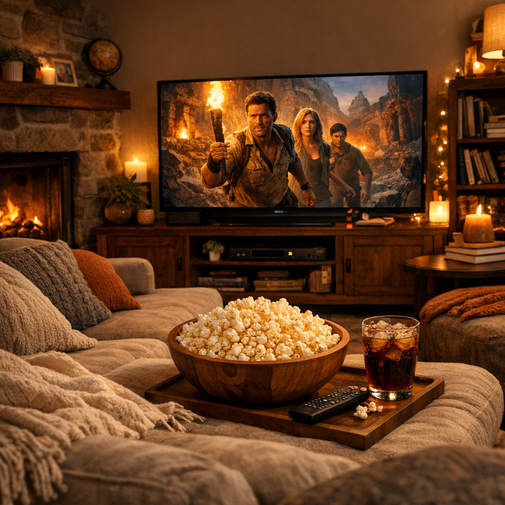 live movie channels in a cozy living room