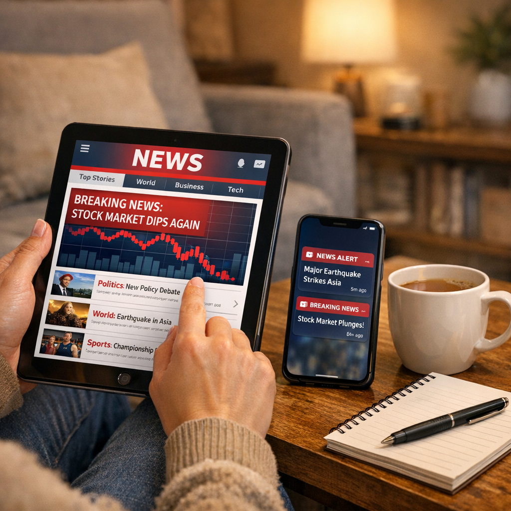 watching 24/7 news channels on a tablet