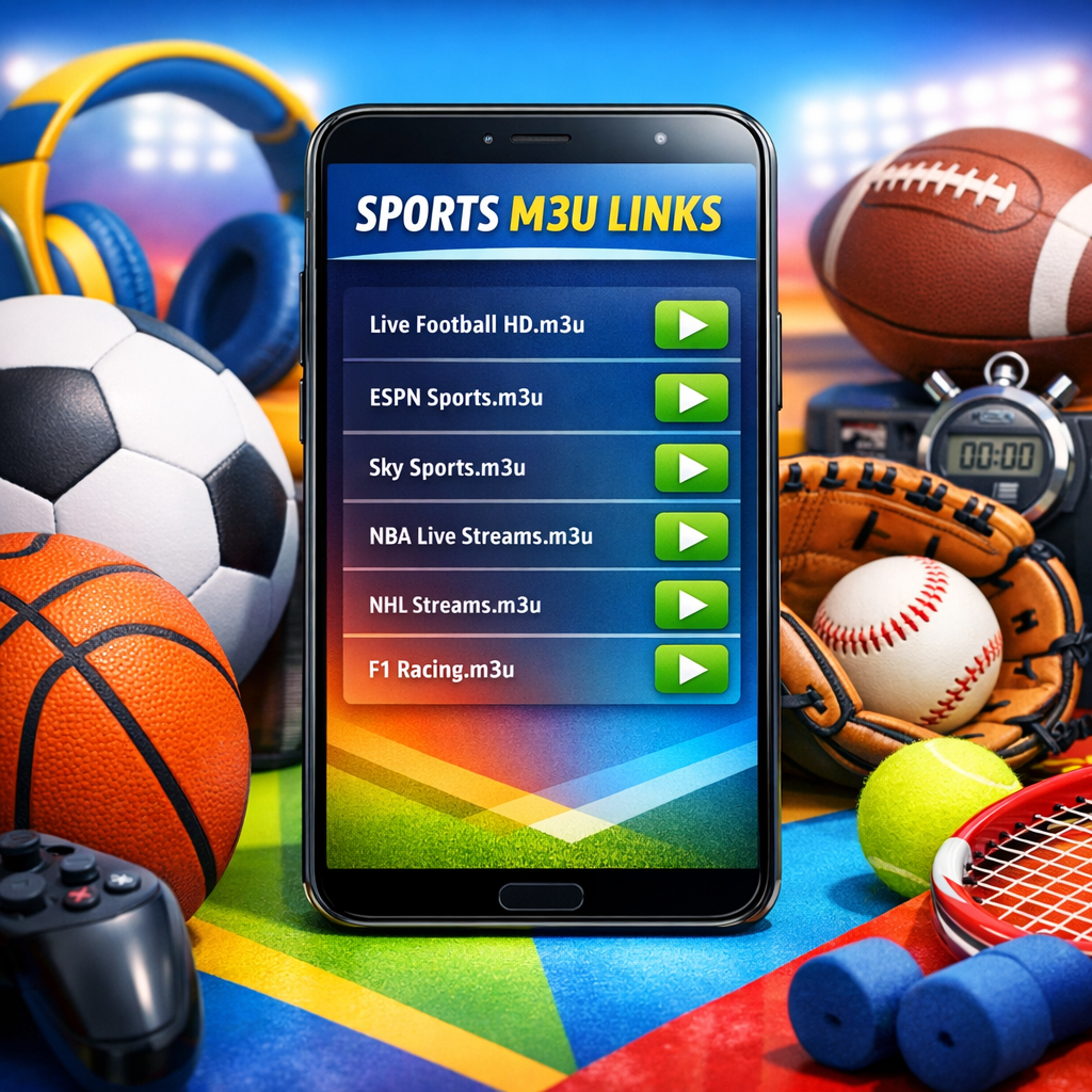 Smartphone with Sports M3U links